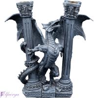 Drache zwischen zwei Säulen - Kerzenhalter